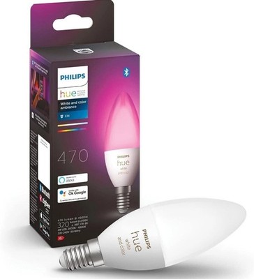 PHILIPS HUE White & Color Ambiance LED 5.3W 470lm E14 Smarte Glühbirne