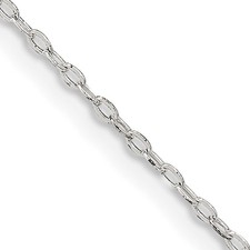 925 Sterling Silver Polished 22 Inch 1.4mm Flat Oval Cable Chain Necklace Solid