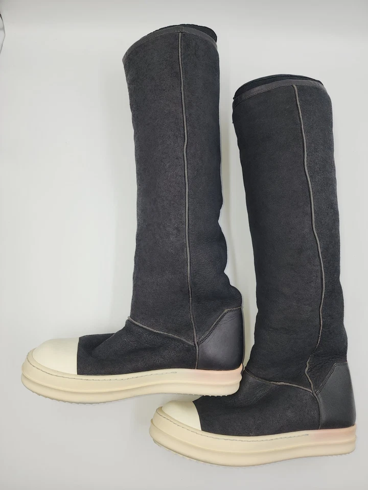 Rick Owens Ramones Women's Leather Socks Sneaker Shoes Italy Size EU 37 US 7 - Image 3 of 4