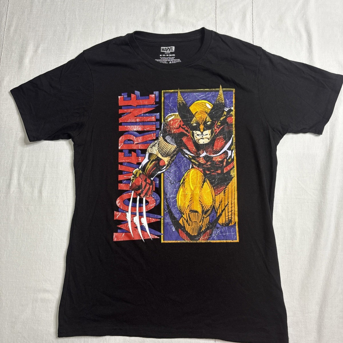 Wolverine T-Shirt Licensed Marvel Comic Book Adult Tee X-Men Black