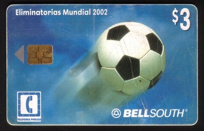 $3 Soccer Ball (Bellsouth Chip Card) 2002 World Elimination USED Phone Card