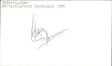 John DiGioia Signed 3x5 Index Card Cut Cardinals Autograph Den
