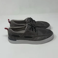 Sperry Gold Cup Victura 3 Eye Boat Shoes Mens 8.5 Gray Leather Casual Preppy