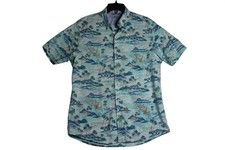 Izod Saltwater Relaxed Classics Hawaiian Button Down Shirt Mens Large