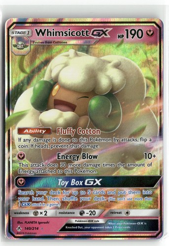 Holofoil Whimsicott GX 140/214 NM SM - Unbroken Bonds