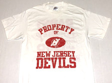 Rare! Vintage Property of New Jersey Devils NHL Hockey Team T-Shirt New! SMALL
