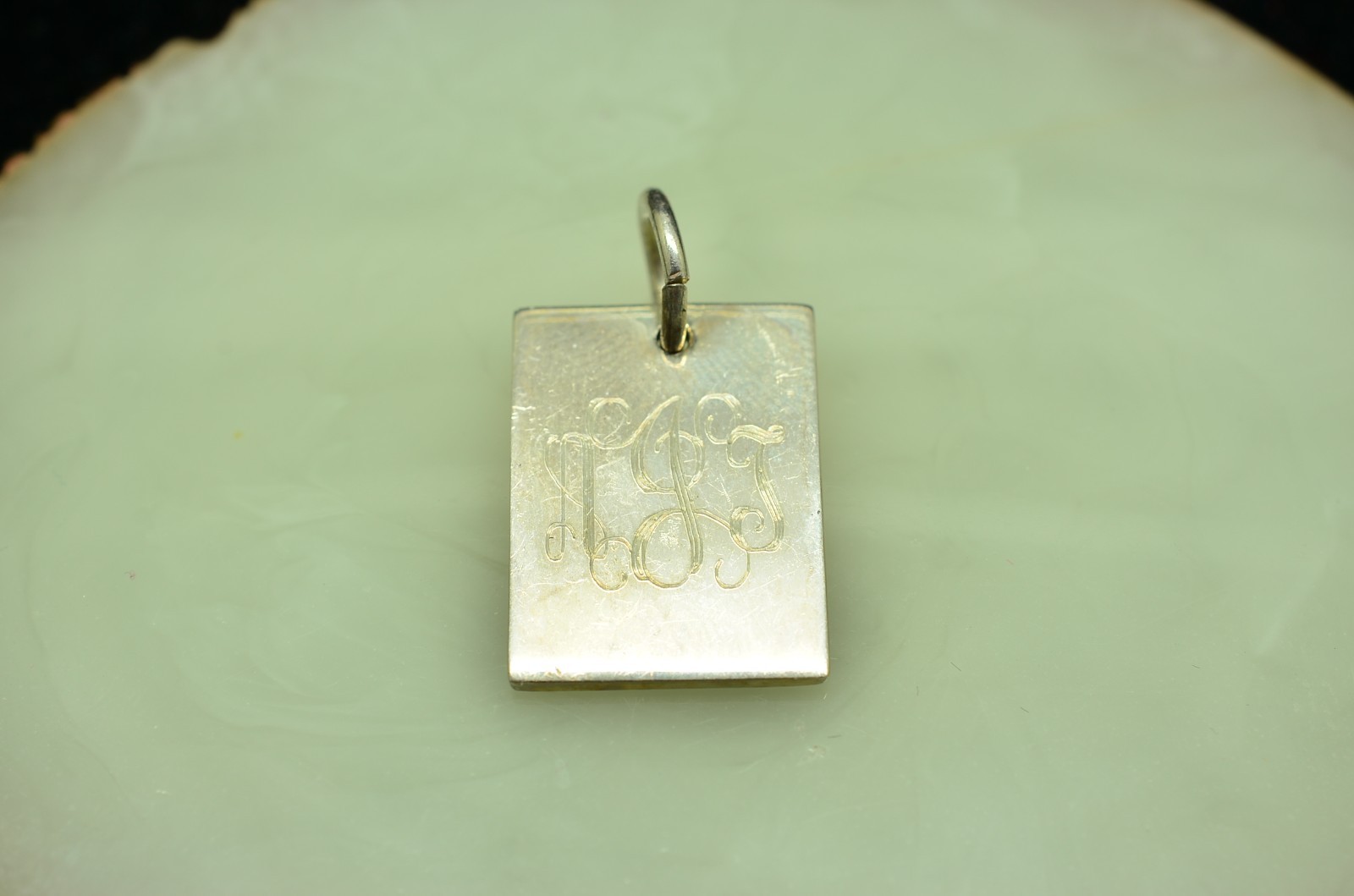 925 Sterling silver rectangular pendant charm - image 1