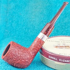 EXCELLENT! FERNDOWN BARK ANTIQUE BILLIARD ENGLISH Estate Pipe THICK LJS SILVER!