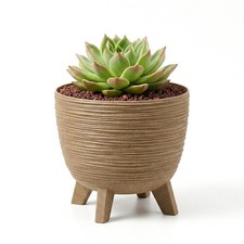 Brown Plant Pots with Legs Indoor Outdoor Planters For Home Patio Garden