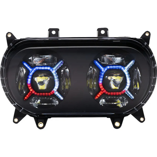 Custom Dynamics True Black ProGLOW Double-X LED Headlights for Harley Road Glide