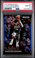 2024 PANINI PRIZM BLACK FIREWORKS BLUE ICE GIANNIS ANTETOKOUNMPO 75/125 PSA 10