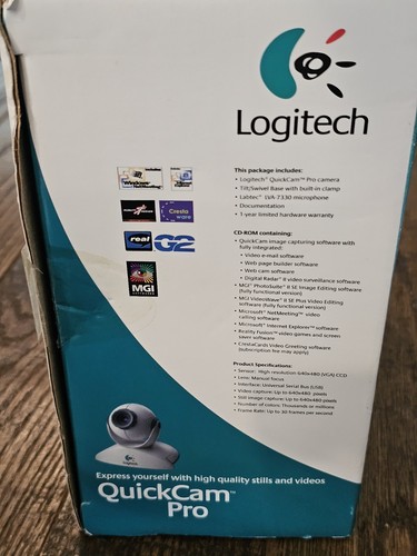 Logitech QuickCam Pro Camera Web Cam w/ Labtec Headset 640x480 Open Box - Picture 6 of 11