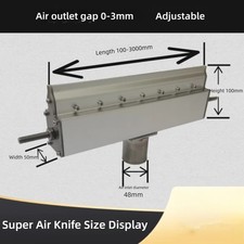 Cuchillo de aire soplador 39,37" (1000 mm) aluminio para limpieza y secado de transportadores