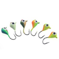 6pcs Ice Fishing Lures Bait Lead Head Jig Hook Jigging Winter Fishing Tackle