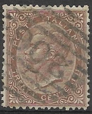 1863 ITALY KINGDOM King Victor Emmanuel II 10c light brown brown Sass T19