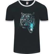 T-Shirt Ringer Pour Homme Tigre Pensif Drôle Fumeur Chat Sauvage FotL