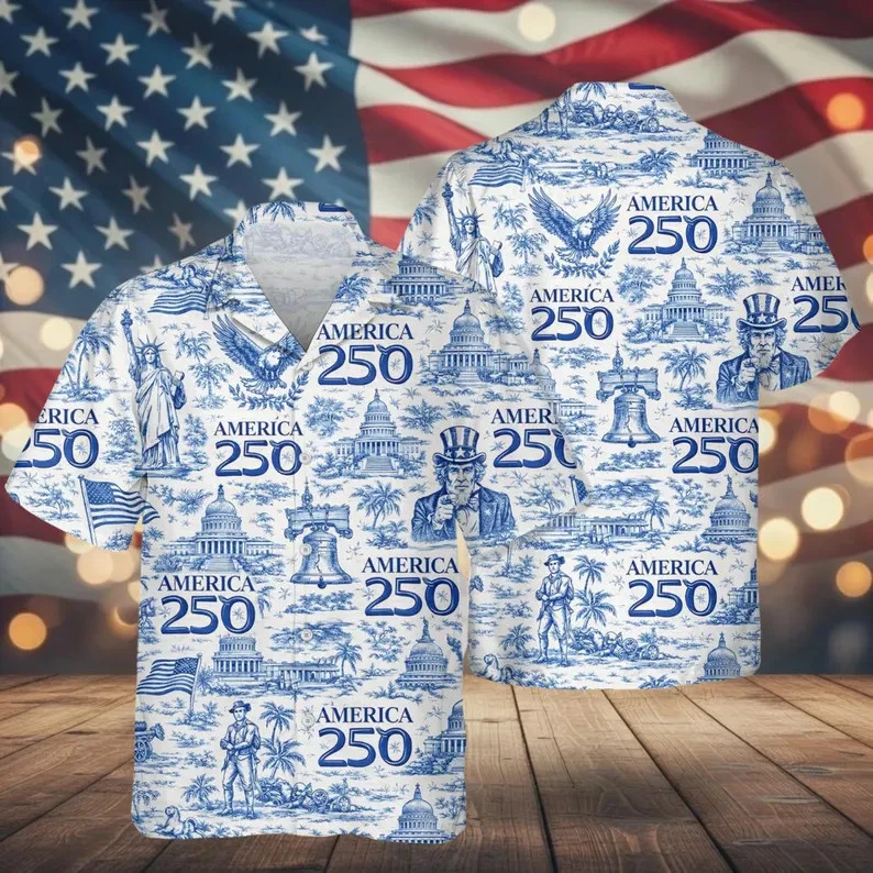 USA 250th Anniversary Toile Hawaii Shirt