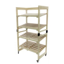Bakery Bread Rack with Angled Shelves Wooden Display Rack Bread Store Rack