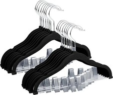 11.8'' Baby Velvet Hangers with Movable Clips, Non-Slip Kids Clothes Hangers, Ul