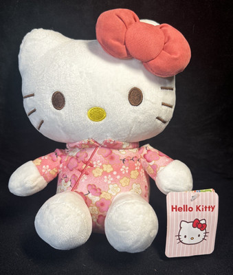 Hello Kitty Cherry Blossom Plush White with Pink Bow Outfit RARE New with Tags