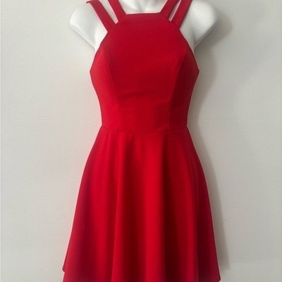 B. Smart Red Fit and Flare Halter Neck Mini Dress size 3