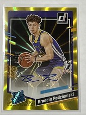 Brandin Podziemski RC Auto #/10 Gold Laser Holo 2023-24 Donruss Rated Rookie