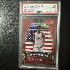 2020-21 Panini Prizm Draft Picks James Wiseman #97 red choice /88 PSA 10