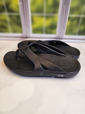 Men's OOFOS Original Recovery Comfort Thong flip flop Sandals Black SIze 10