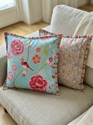 2 PIP STUDIO Birds in paradise bed & bath Kissenbezüge 45x45 Vögel Blumen blau