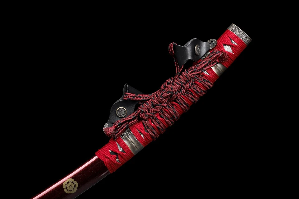 Red T10 Sharp Japanese Samurai Katana Battle Ready Real Tachi Sword Large Radian - Image 3 of 4