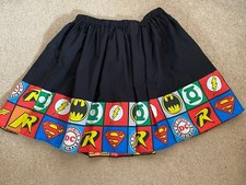 Astra Design Geek Fashion Twirl Skirt Black DC Comics Design Large