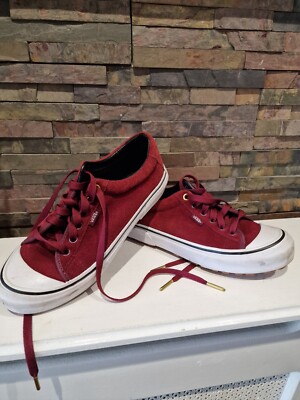 Vans Off The Wall kastanienbraune Wildleder-Turnschuhe - Größe 4 UK - gebraucht.