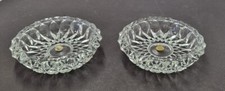 Vintage Set Of 2 Clear Crystal Round Ashtray made in Romania 5.5  diameter
