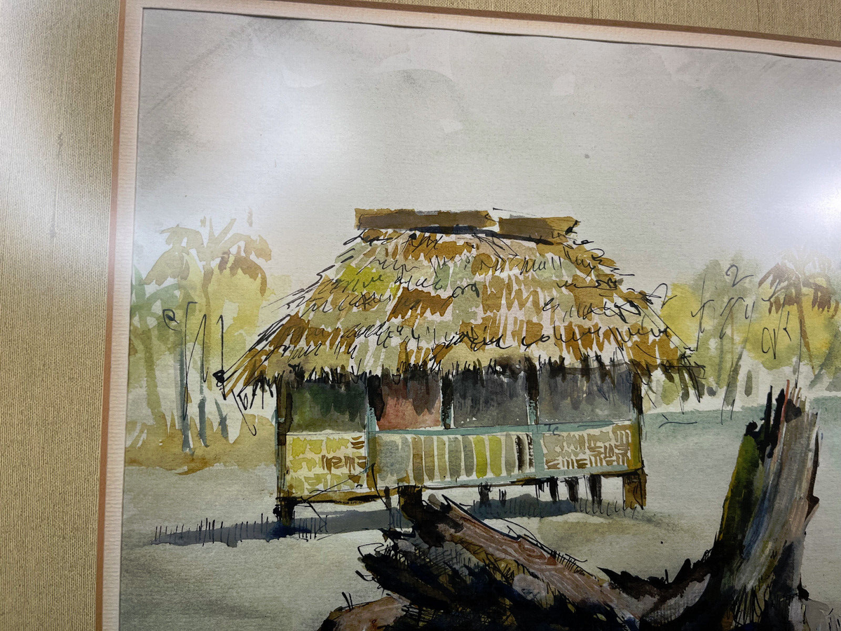 MFさん専用　WIND AND SEA Splash Painter JEAN FRANCOIS FAVRE ISLAND HUT ORIGINAL WATERCOLOR SEASCAPE