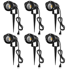 110V 10W 3000K LED Landscape Light Outdoor Spotlight Pathway Garden Lights 6Pack