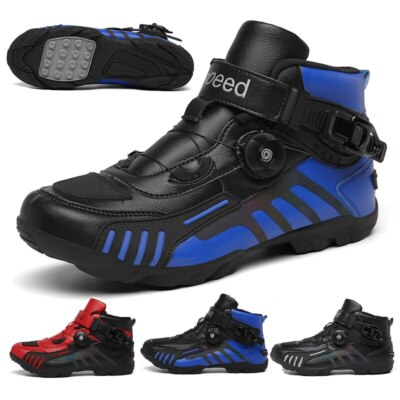 Men's Motorbike Riding Racing Boots Off-Road Shoes Protective Gear Cycling Shoes