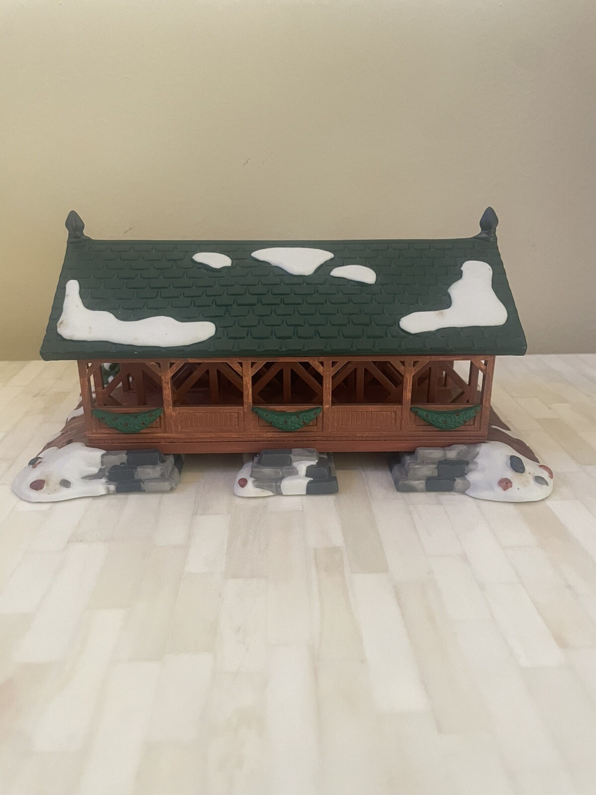 Heritage Village Dept 56 Two Rivers Bridge Collectible Holiday Display