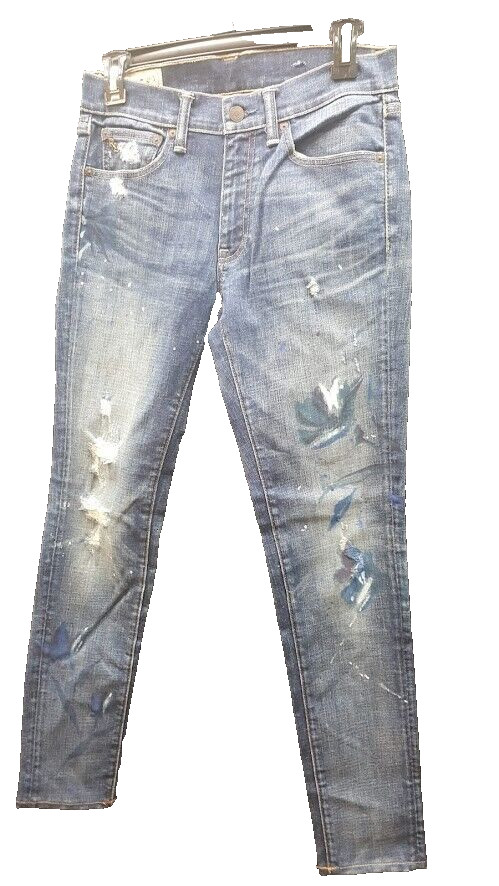 Женские джинсы Polo Ralph Lauren Tompkins в обтяжку с цветочным рисунком, синие, 28