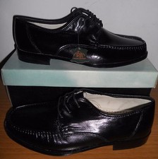 SCARPE UOMO CLASSICHE CASUAL ELEGANTI TIPO INGLESE TAGLIA 44 PELLE NAPPA NERO