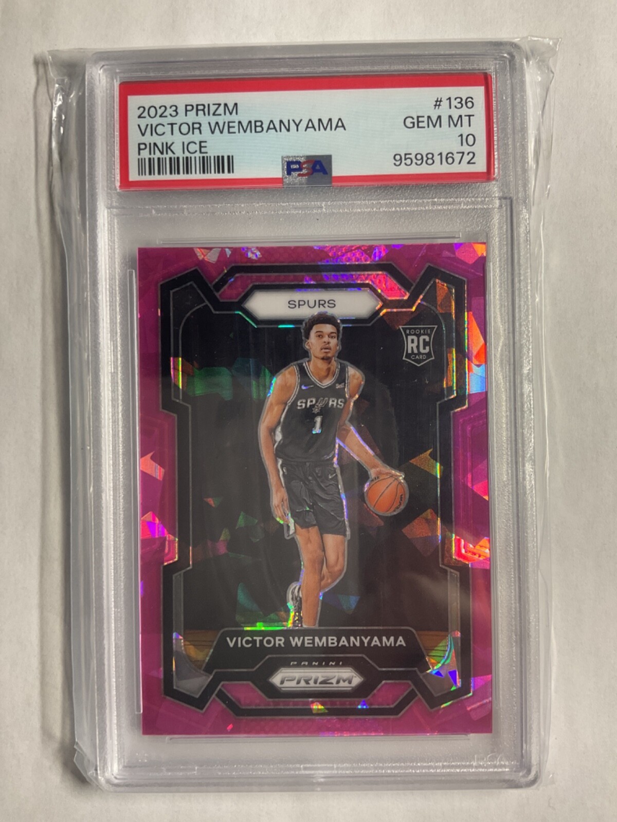 2023-24 Panini Prizm - Victor Wembanyama #136 Pink Ice Prizm Psa gem mint 10