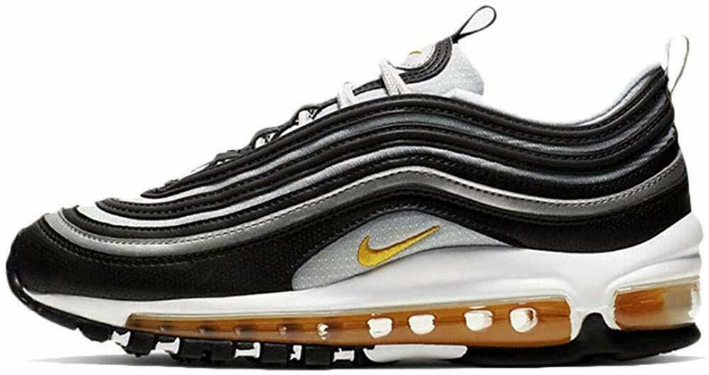 Кроссовки для больших детей Nike Air Max 97 черные/Amarillo-Reflect Silver (921522 010) - 3,5