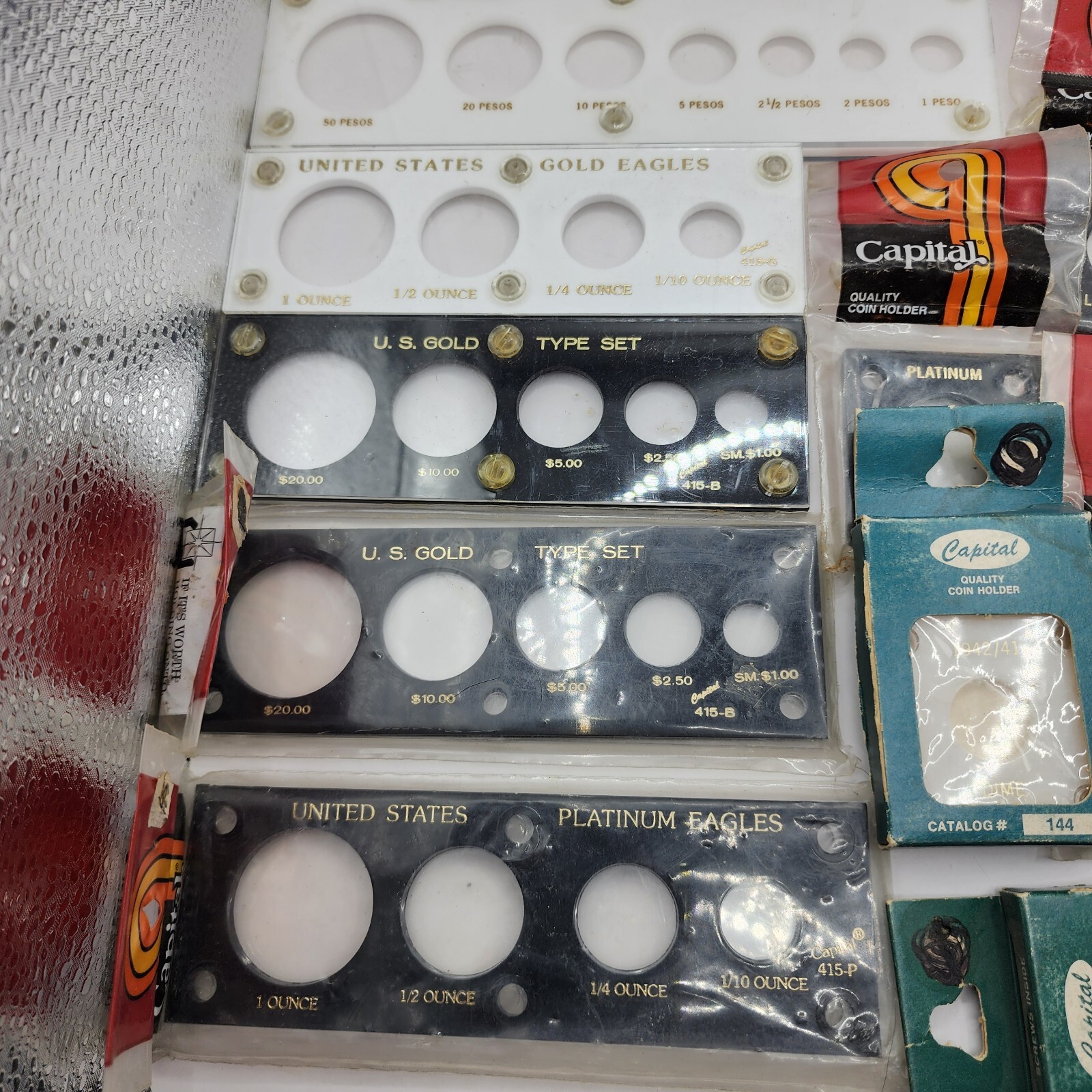 Lot Of Capital Plastic Coin Holders USA Gold And Platinum And Mexico