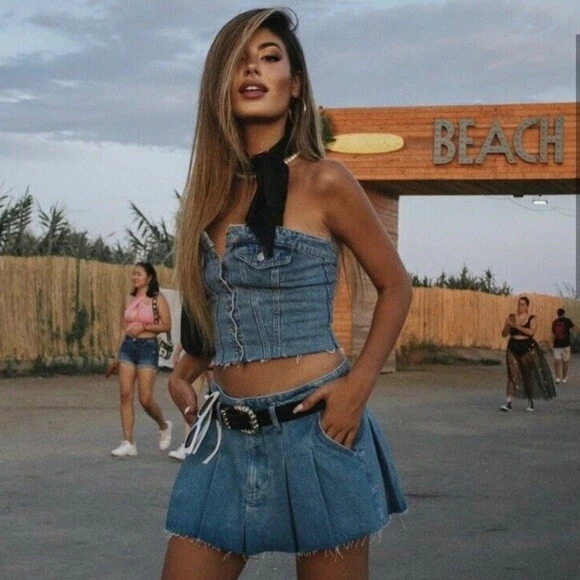 Louis Vuitton Bleached Denim Mini Skirt