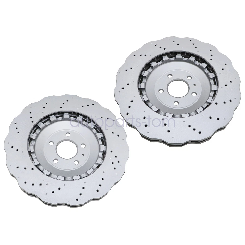 Pair For Audi RS7 14-16 4G0615301AH Front Disc Brake Rotors US - Image 2 of 4