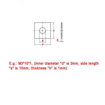 Quadratische Unterlegscheiben Edelstahl A2 V2A Vierkant-Scheibe M3 M4 M5 Bis M16 Quadratische Unterlegscheiben Edelstahl A2 V2A Vierkant-Scheibe M3 M4 M5 Bis M16