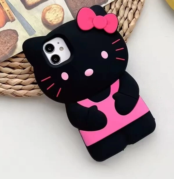 Hello Kitty 3D Cartoon Bow Case For All iPhone Anti Fall Silicone Cases Cover - Image 2 of 4