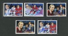1991 SCORE NHL HOCKEY ENGLISH FRENCH AUTOGRAPHED GUY LAFLEUR 5 DIFFERENT AUTOS