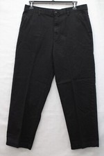 Chaps By Ralph Lauren Pants Men's 38 Black Flat Front Casual Stright leg Cotton