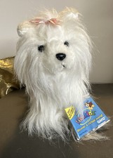 Ganz Webkinz Ribbon Yorkie Plush 9  Stuffed Animal Unused Code White Pink