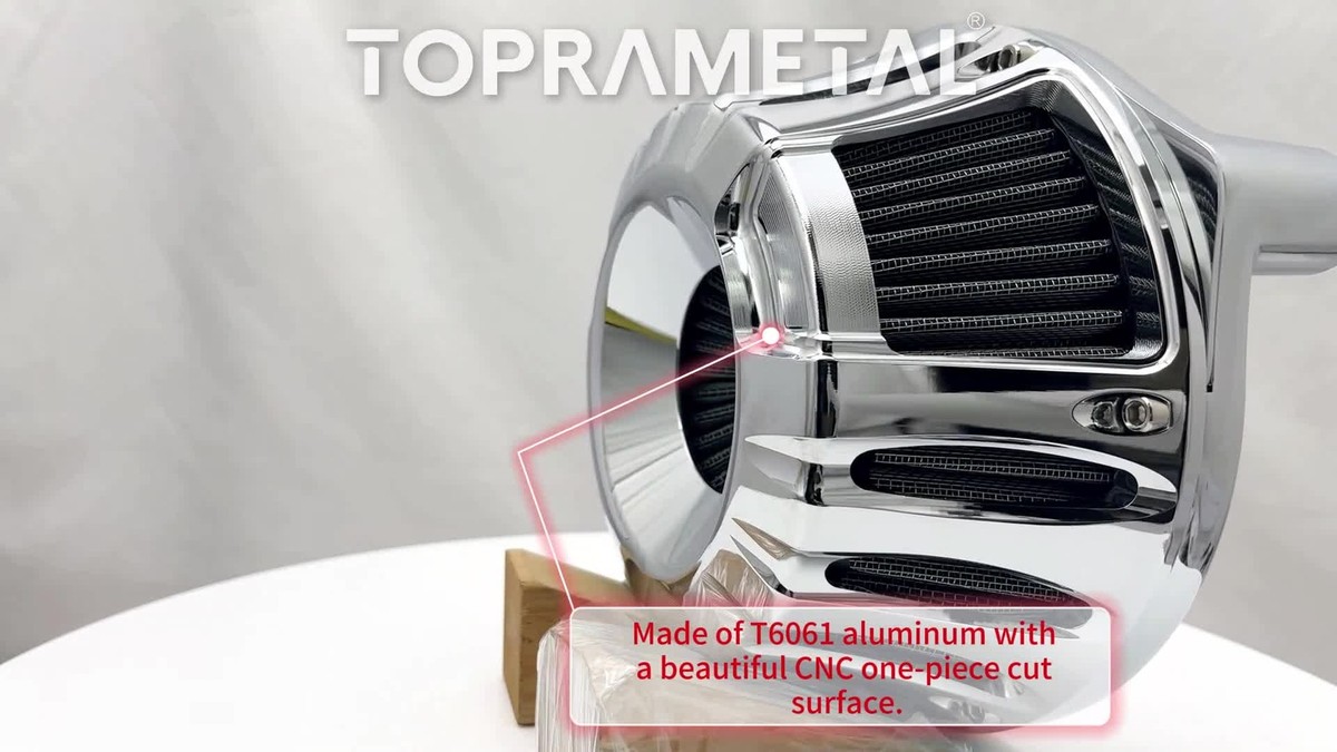 CNC Cut Stage 1 Chrome Air Breather Filter For Harley